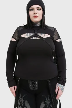 Clearance Miss Masher - Pitkähihainen paita Goottikamaa|Pitkähihaiset