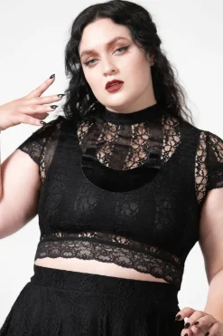 Online Moon Rays Lace - Crop T-paita Goottikamaa|T-Paidat