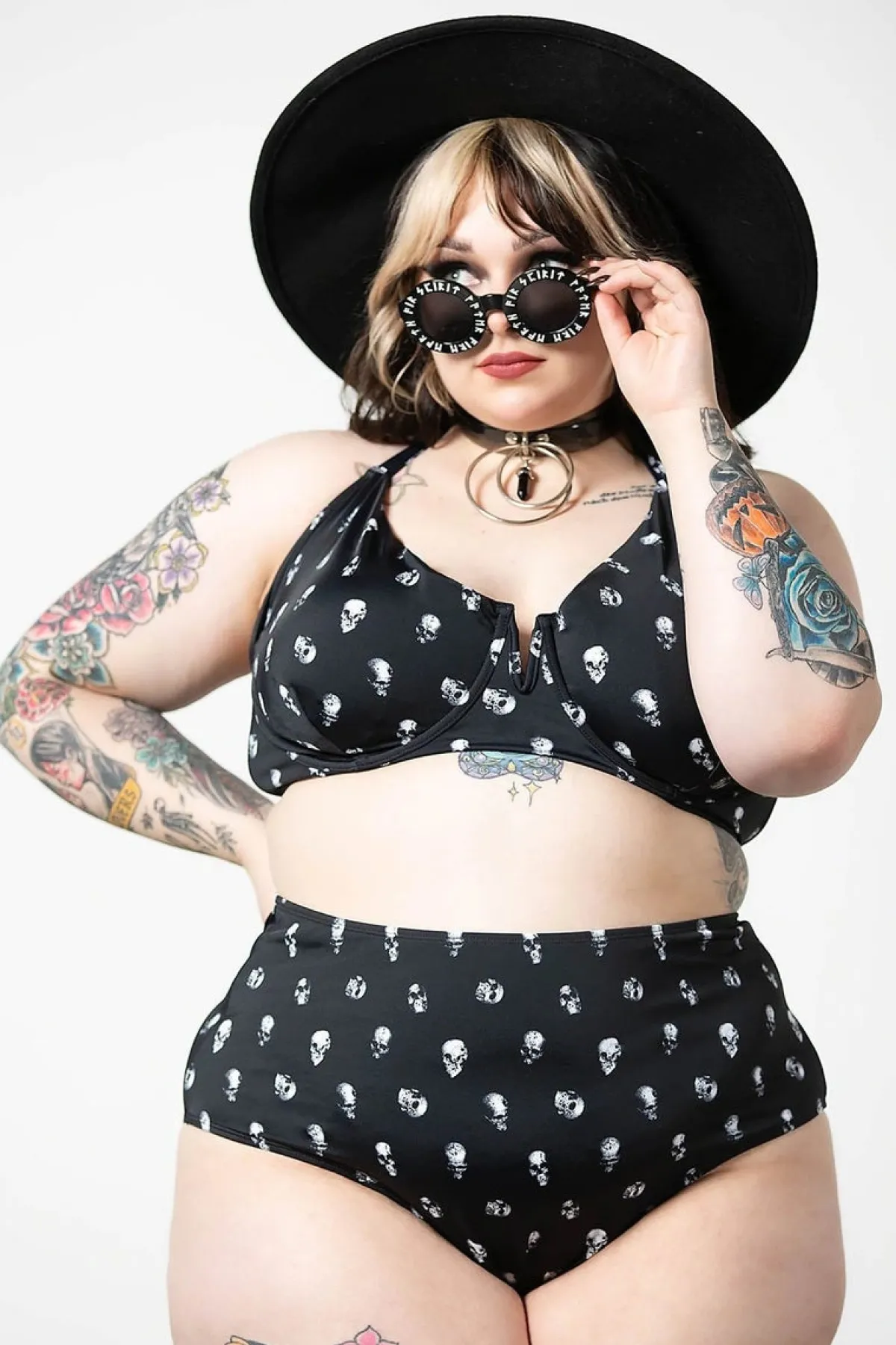 New Skulls - 2-osainen bikini Uimapuku Sport|Rockabilly