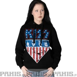 KISS: Stars & Stripes - Huppari, musta Hupparit|Bändipaidat