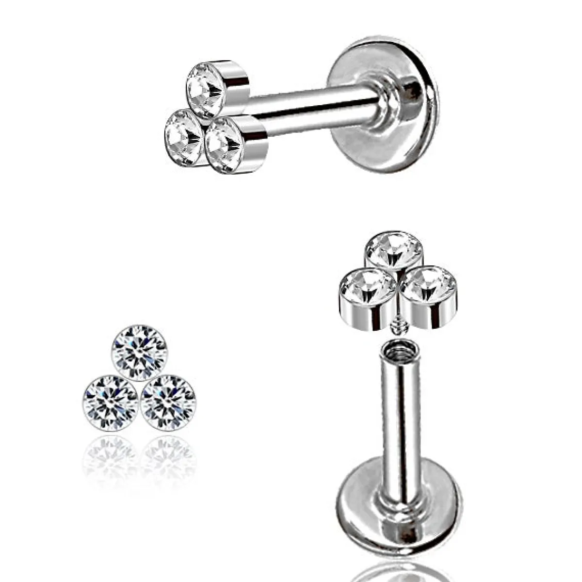 Hot Kristallit - Lävistyskoru, labret Lävistyskorut