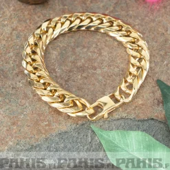 Hot Kullanvärinen teräsranneketju 13 mm, 21 cm Rannekorut|Isälle