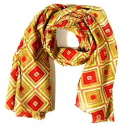 Outlet Kuviollinen puuvilla huivi - Red squares Hippikamaa|Huivit