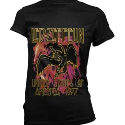 Sale Led Zeppelin Black flames - Naisten T-paita Hippikamaa|Led Zeppelin