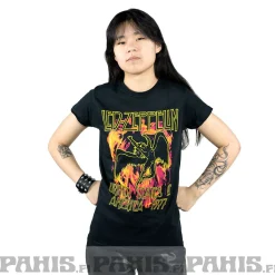 Sale Led Zeppelin Black flames - Naisten T-paita Hippikamaa|Led Zeppelin