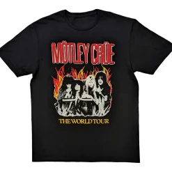 New Mötley Crüe Vintage World Tour Flames - T-Paita T-Paidat|Bändipaidat