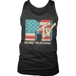 Discount MTV Distressed USA-Flag - Miesten hihaton paita Hihattomat Paidat|Mtv