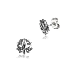 Sale Nappi korvakorut - Lotus, valkomessinki Hippikamaa|Korvakorut