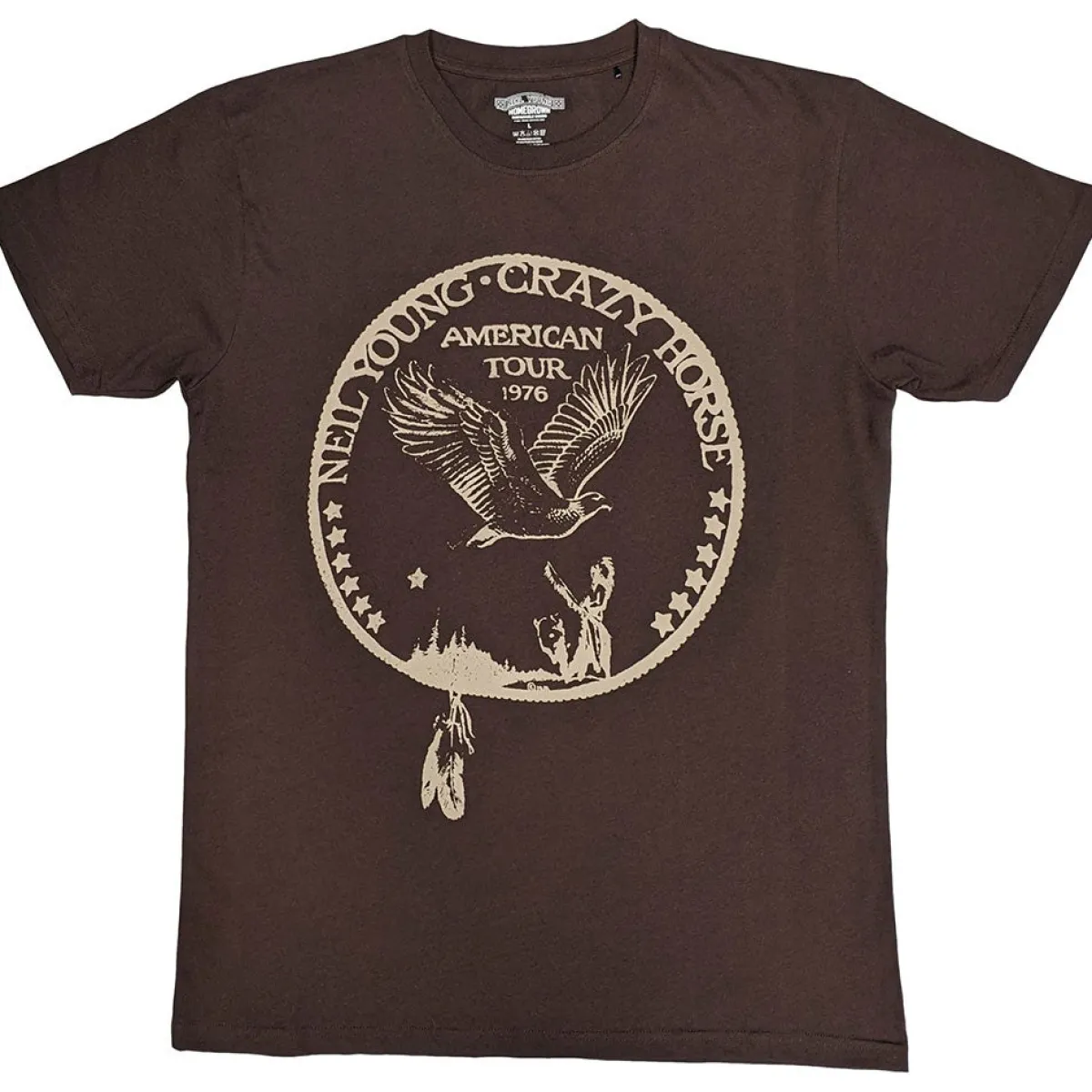 Best Neil Young: Tour 76Seal - T-paita ( Ruskea ) T-Paidat|Bändipaidat