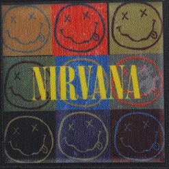 Discount Nirvana: Distressed happy face blocks - Kangasmerkki Kangasmerkit|Nirvana