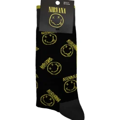 Online Nirvana: Happy Face & Logo Stripes - Nilkkasukat Sukat|Nirvana