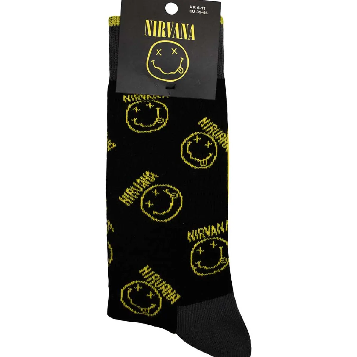Online Nirvana: Happy Face & Logo Stripes - Nilkkasukat Sukat|Nirvana