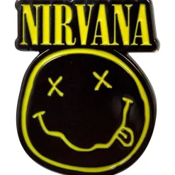 Hot Nirvana: Logo & happy face cut-out - Pinssi Pinssit Ja Rintanapit|Nirvana