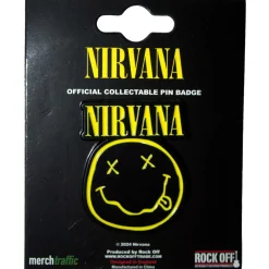 Hot Nirvana: Logo & happy face cut-out - Pinssi Pinssit Ja Rintanapit|Nirvana