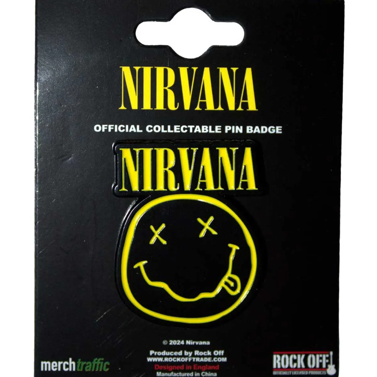 Hot Nirvana: Logo & happy face cut-out - Pinssi Pinssit Ja Rintanapit|Nirvana