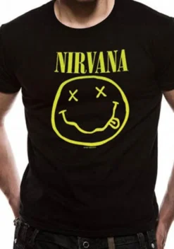 Sale Nirvana Yellowhappy face - T-paita Bändipaidat|Nirvana