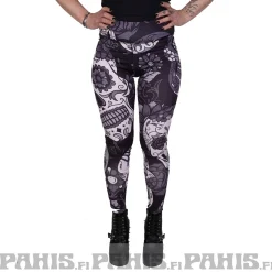 Online Sugar Skull - High waist leggingsit, harmaa Leggingsit|Urban Wear Katukamaa