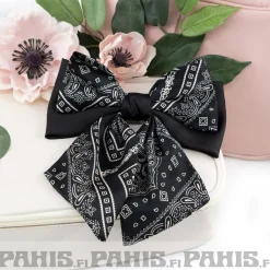 Sale Paisley rusetti hiussolki, musta Urban Wear Katukamaa|Rockabilly