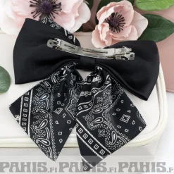 Sale Paisley rusetti hiussolki, musta Urban Wear Katukamaa|Rockabilly