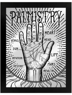 New Palmistry - Kehystetty peili peltikyltti Goottikamaa|Peilit