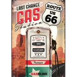 Discount Peltikyltti 20x30cm - Route 66 Last chance gas station Seinäkyltit & Taulut|Bikerit