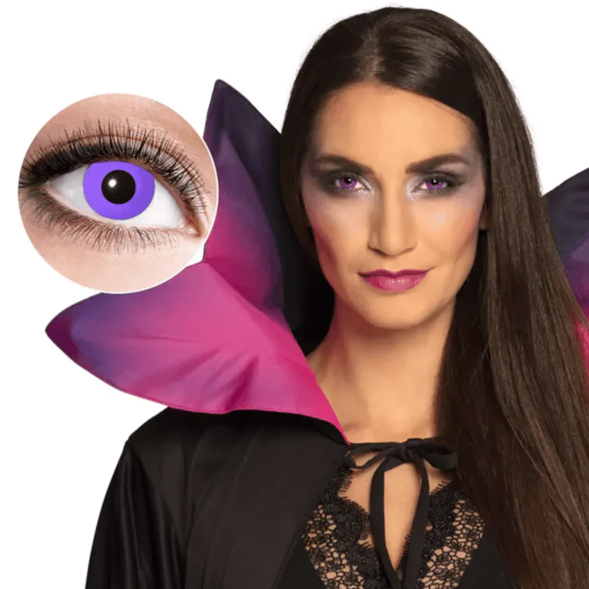 Outlet Piilolinssit violetti, 1 viikko Goottikamaa|Piilolinssit