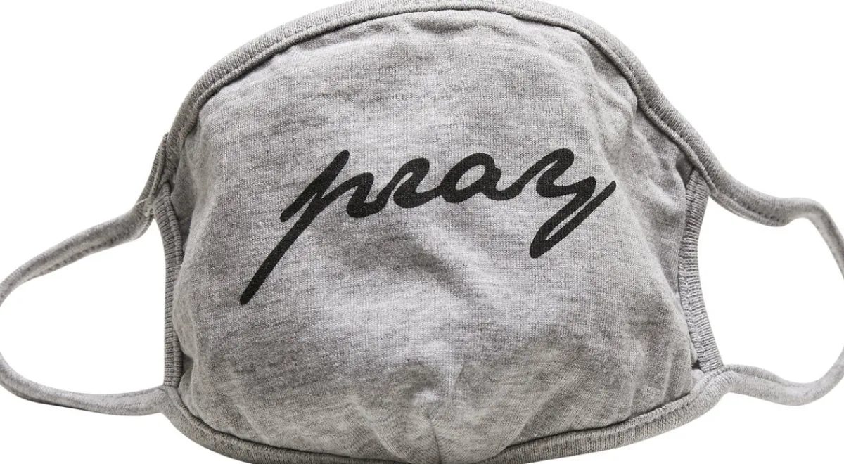 Hot Pray Wording kasvomaski, grey Kasvomaskit