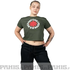 Discount Red Hot Chili Peppers: Classic Asterisk - Crop Toppi Topit|Bändipaidat