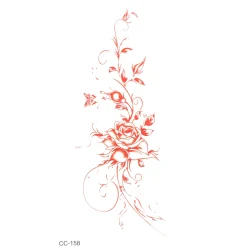 Best Red outline rose - siirtotatuointi Siirtotatuoinnit