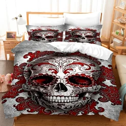 Online Red sugar skull - Pussilakana + tyynyliina Goottikamaa|Rock´N´Roll Lifestyle