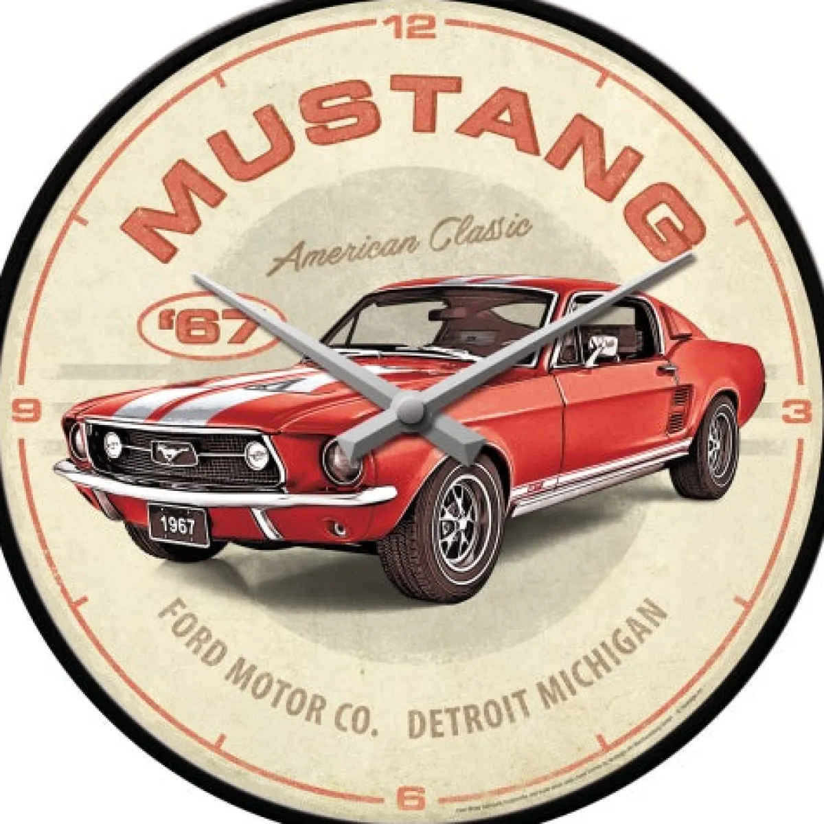 Online Seinäkello - Ford Mustang GT 1967 Red Autoteema|Isälle