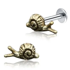 Hot Snail - Labret lävistyskoru, messinki Lävistyskorut|Hippikamaa