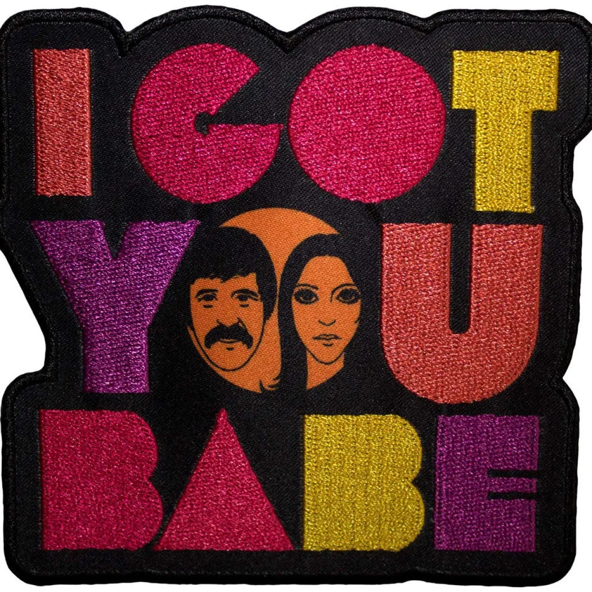 Hot Sonny & Cher I Got You Babe Faces - Kangasmerkki Kangasmerkit|Sonny & Cher