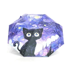 Starry night cat - Sateenvarjo Kissateema|Sateenvarjot & Viitat