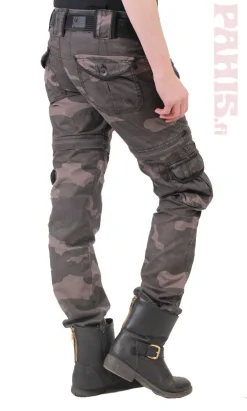 Best Surplus Trekking Premium - Naisten reisitaskuhousut, black camo Reisitaskuhousut|Camot