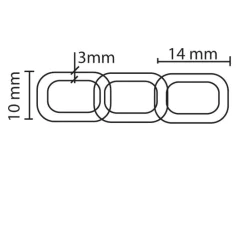 Teräskaulaketju 10 mm, 60 cm Kaulaketjut Ja -Nauhat