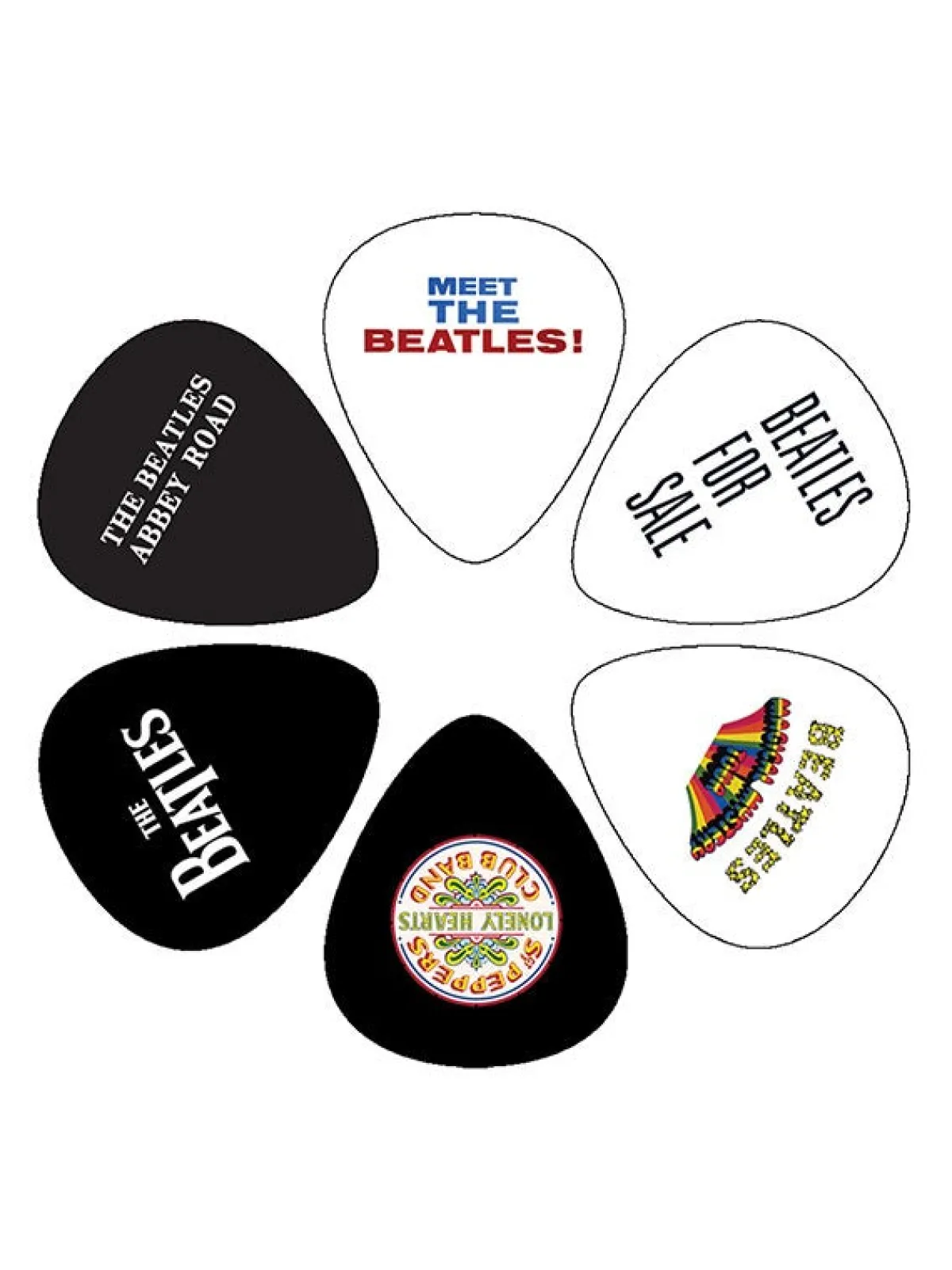 Outlet The Beatles Album Covers 1 - Plektrasetti 6kpl Plektrasetit|The Beatles