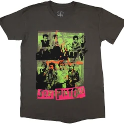 Online The Sex Pistols: Band Green montage - T-paita, charcoal Sex Pistols|T-Paidat