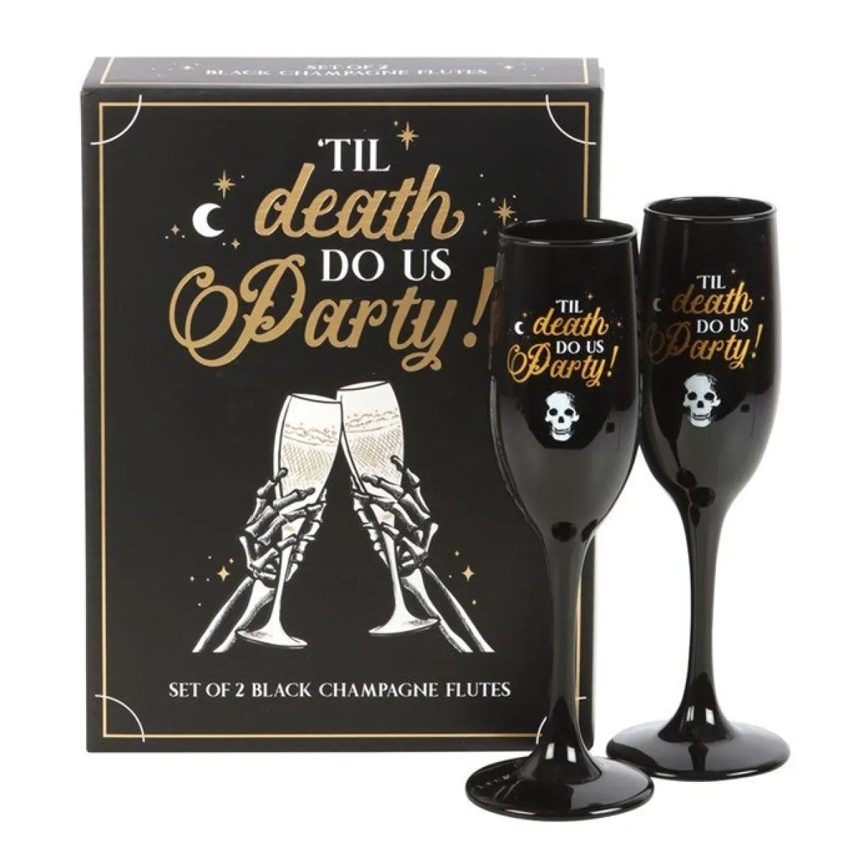 New Til Death Do Us Party - Kuohuviinilasit 2kpl Goottikamaa|Juoma- Ja Shottilasit