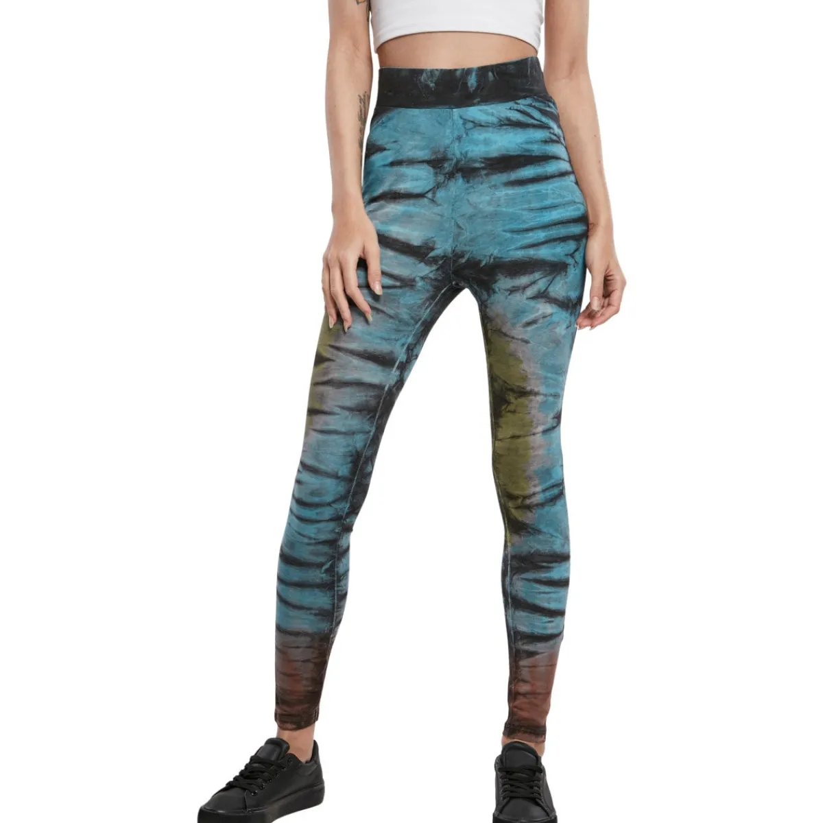 Cotton Tie Dye High Waist - legginsit, black Leggingsit|Hippikamaa
