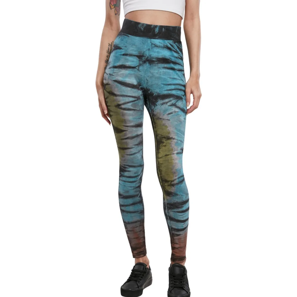 Cotton Tie Dye High Waist - legginsit, black Leggingsit|Hippikamaa