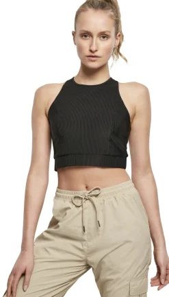 Cropped Shiny Rip - Toppi, musta Urban Wear Katukamaa|Sport