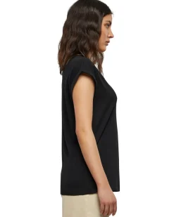 Sale Extended Shoulder - Naisten T-paita, musta Urban Wear Katukamaa|T-Paidat