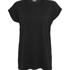 Sale Extended Shoulder - Naisten T-paita, musta Urban Wear Katukamaa|T-Paidat