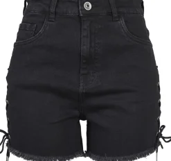 Clearance Highwaist Denim Lace Up - shortsit Shortsit