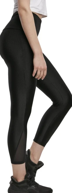 Online High Waist Shiny Rib Pedal Pusher - Leggings Leggingsit|Urban Wear Katukamaa