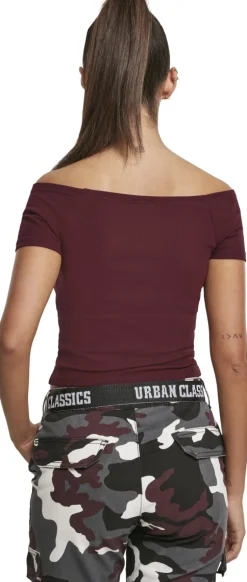 Clearance Shoulder Rib - T-paita, viininpunainen Urban Wear Katukamaa|T-Paidat