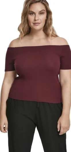 Clearance Shoulder Rib - T-paita, viininpunainen Urban Wear Katukamaa|T-Paidat