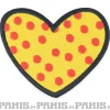 New Yellow Polka Dot Heart - kangasmerkki Haalarimerkit|Kangasmerkit