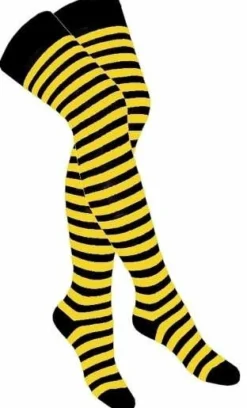 Clearance Yellow stripes- Yli polven sukat Sukat|Pastelligootti